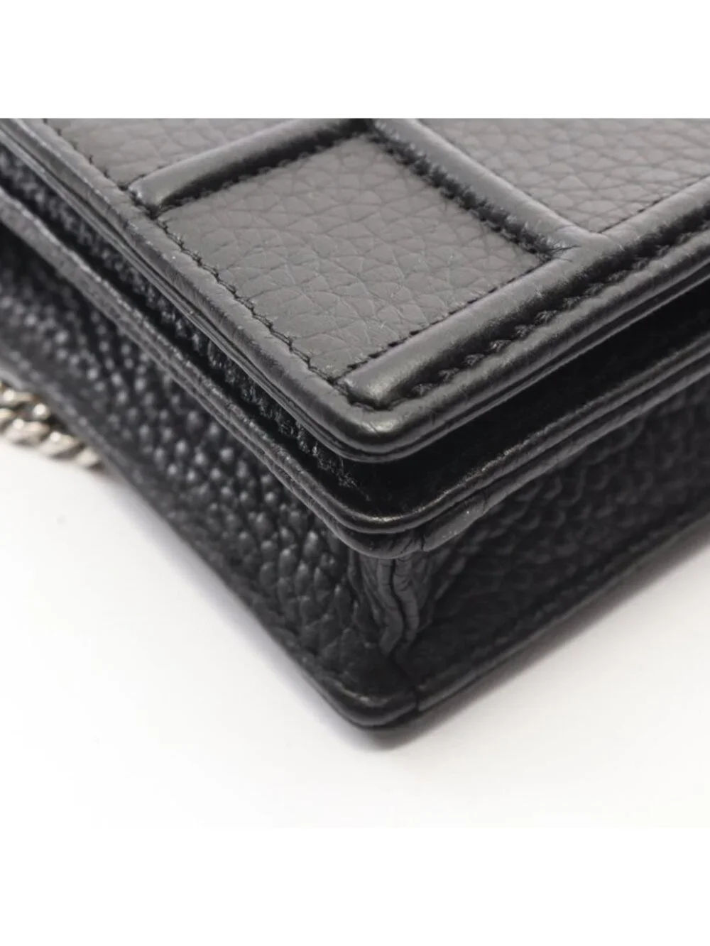 Dior Shoulder Bag Ama Black Leather Diorama Chain Wallet